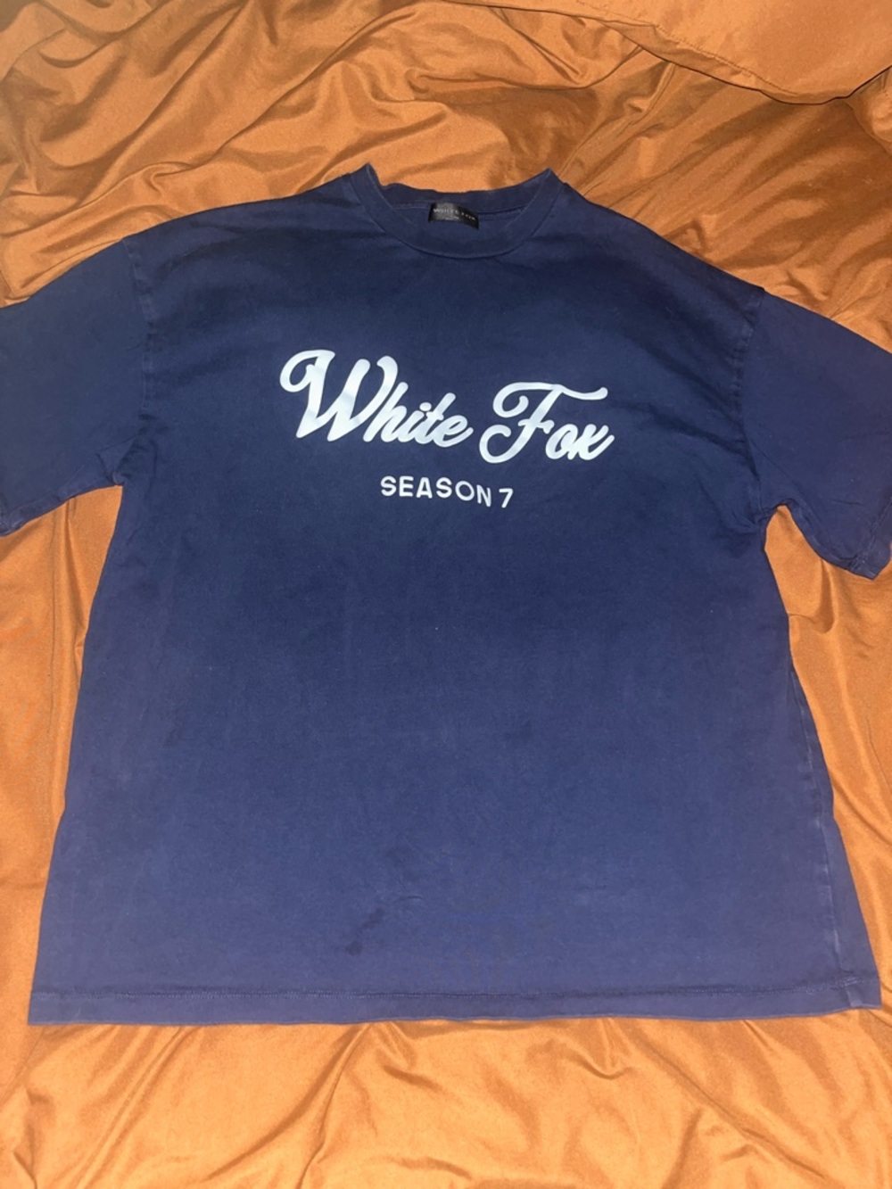 White Fox Boutique Navy Short Sleeve 'White Fox' Logo Tee